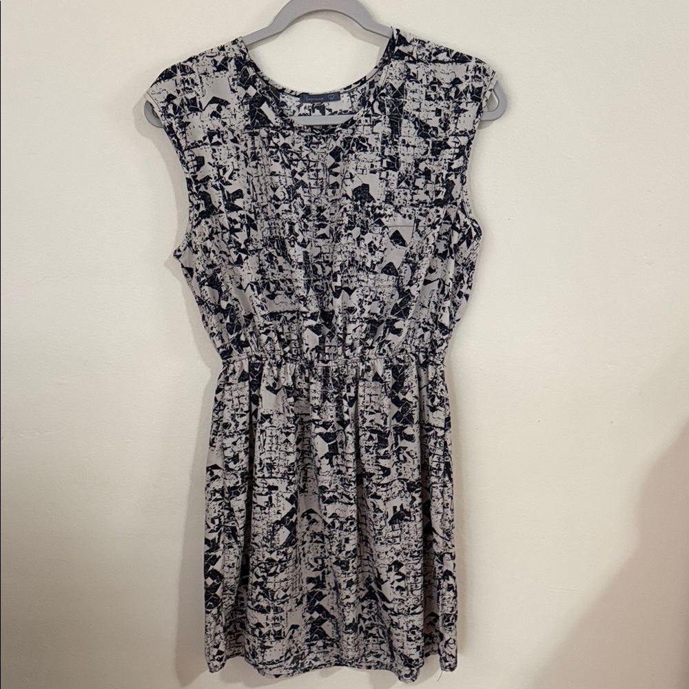 Soprano Black and White Abstract Print Mini Dress